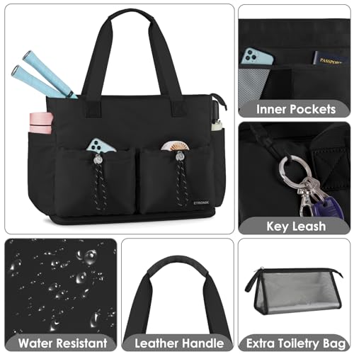 ETRONIK Women's Aviation Weekender Duffel, Black