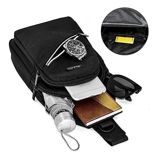 Aviation Sling Bag, Anti-Theft, Trendy, Black