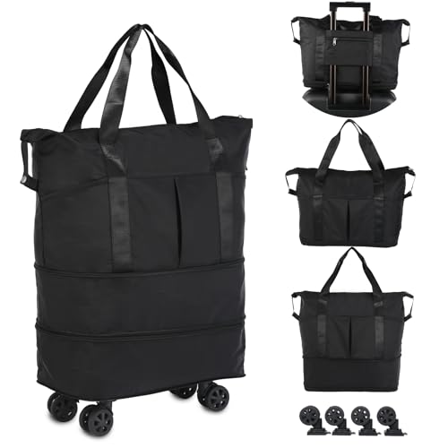 VOOWO Expandable Rolling Duffle Bag for Aviation Travel
