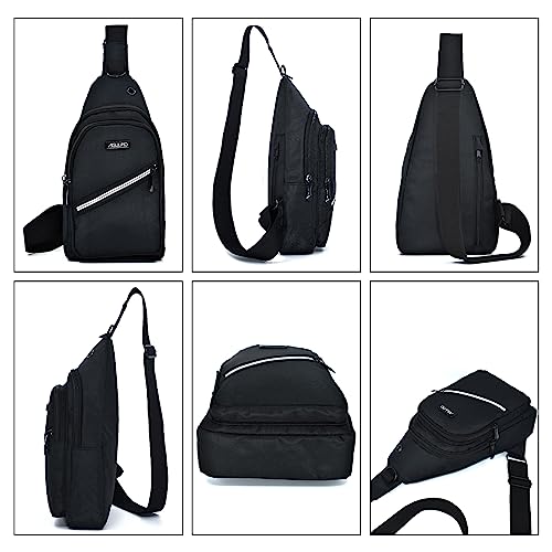 Aviation Sling Bag, Anti-Theft, Trendy, Black