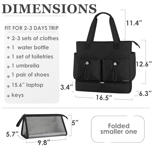 ETRONIK Women's Aviation Weekender Duffel, Black