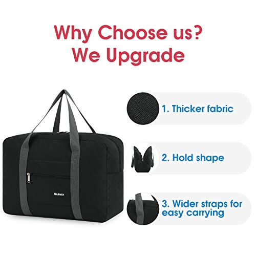 Foldable Travel Duffel Bag for Spirit Airlines (1112 Black)