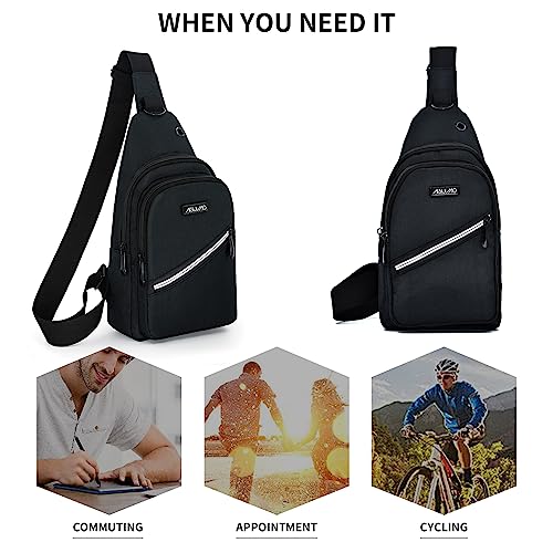 Aviation Sling Bag, Anti-Theft, Trendy, Black