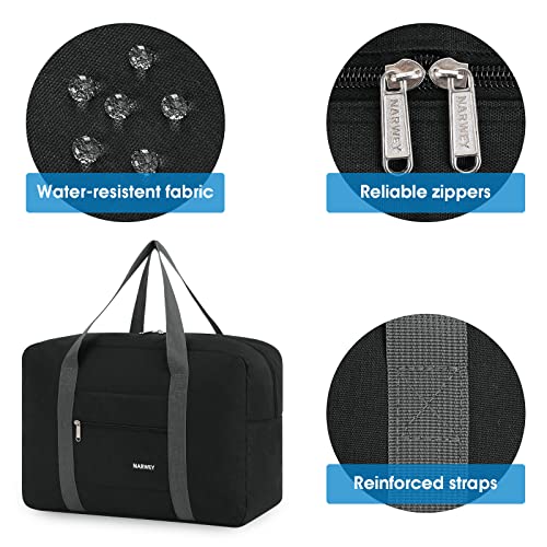 Foldable Travel Duffel Bag for Spirit Airlines (1112 Black)