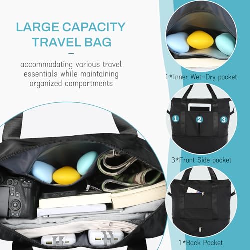 VOOWO Expandable Rolling Duffle Bag for Aviation Travel