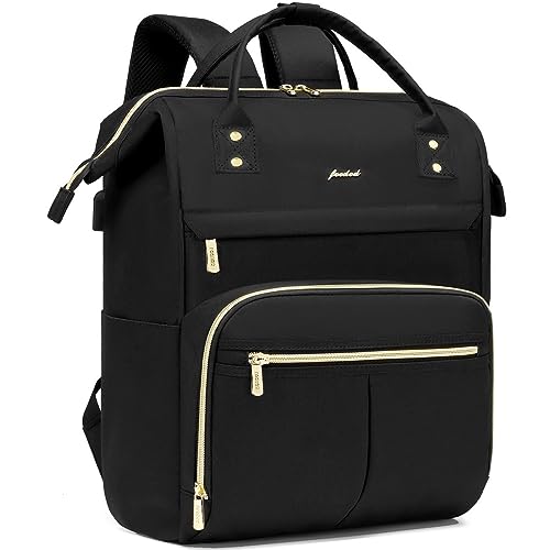 Black Aviation Laptop Backpack for Women - 15.6