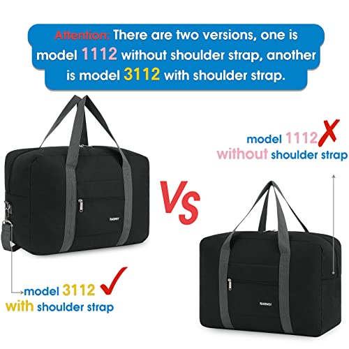 Foldable Travel Duffel Bag for Spirit Airlines (1112 Black)