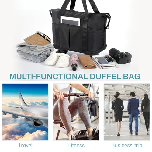 VOOWO Expandable Rolling Duffle Bag for Aviation Travel