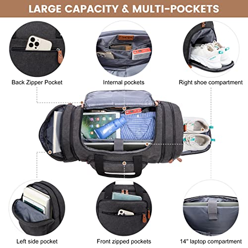 Aviation Canvas Duffle Bag with Shoe Compartment
