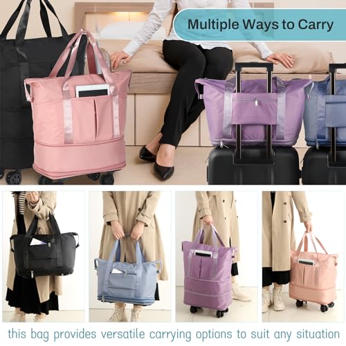 VOOWO Expandable Rolling Duffle Bag for Aviation Travel