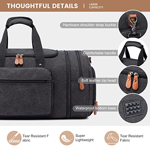 Aviation Canvas Duffle Bag with Shoe Compartment