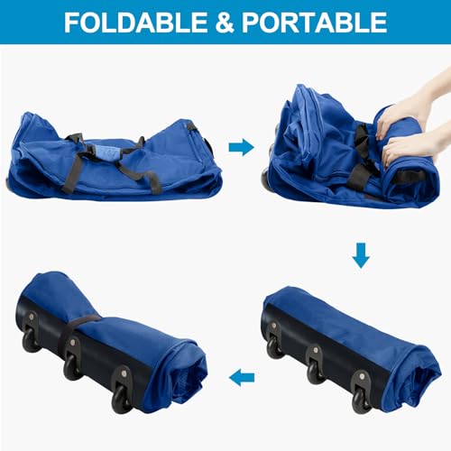 Finnhomy 120L Foldable Rolling Duffel Bag, 32" Navy