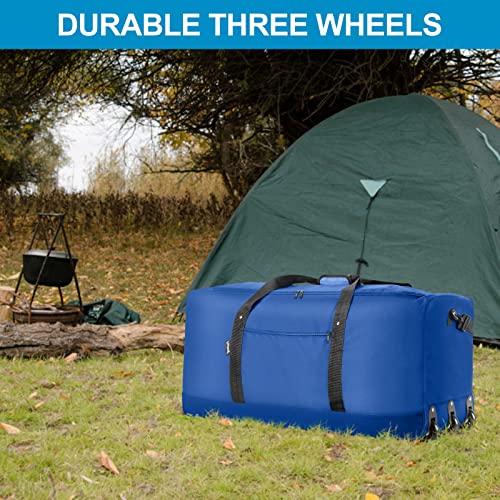 Finnhomy 120L Foldable Rolling Duffel Bag, 32" Navy