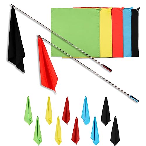10 Pcs Horse Training Flag Set with Telescopic Pole