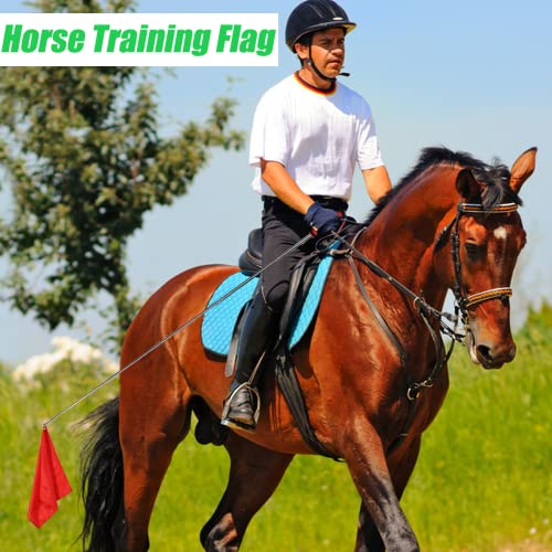 SETHVILL 4 Pcs Telescopic Handheld Horse Training Flags