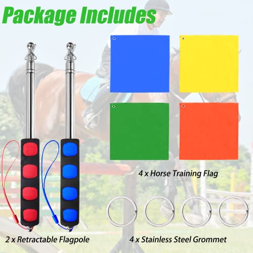 SETHVILL 4 Pcs Telescopic Handheld Horse Training Flags