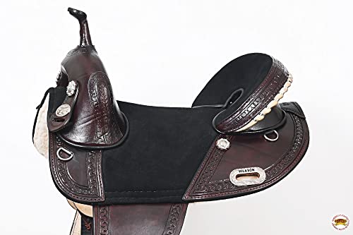 Dark Brown 16" Western Treeless Horse Saddle Genuine Leather