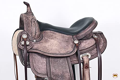 HILASON Dark Brown 18 in Western Leather Flex Tree