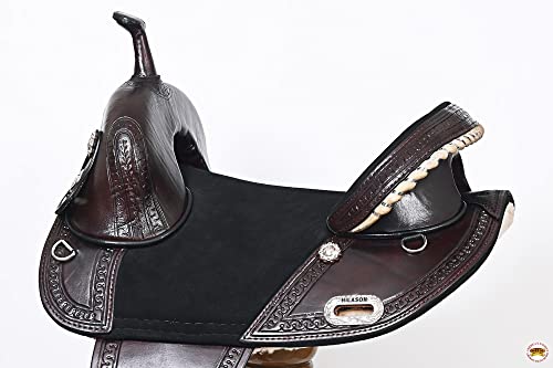 Dark Brown 16" Western Treeless Horse Saddle Genuine Leather
