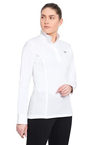 TuffRider Women's Kirby Quick Dry Show Shirt, White/Medium