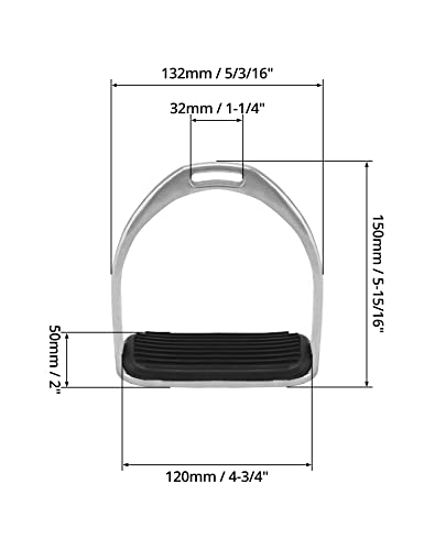 QWORK Horse Riding Safety Stirrups Stainless Steel Pair