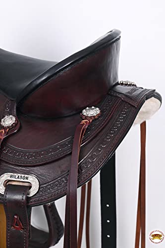 HILASON Chocolate Brown 16" Western Leather Flex Trail Saddle