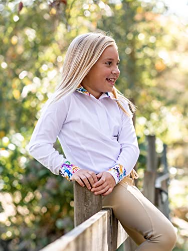 Anni Lyn Girl's Ventilated Show Shirt - Vibrant Horses