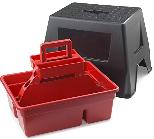 DuraTote Stool and Storage Box with Handle - Red