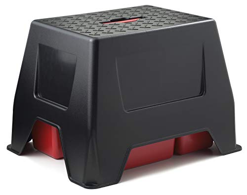 DuraTote Stool and Storage Box with Handle - Red