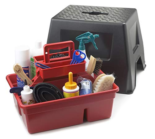 DuraTote Stool and Storage Box with Handle - Red