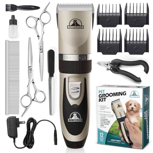 Professional Rechargeable Cordless Pet Grooming Kit - Low Noise