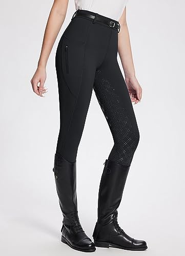 BALEAF Women's Full Seat Riding Breeches in Black