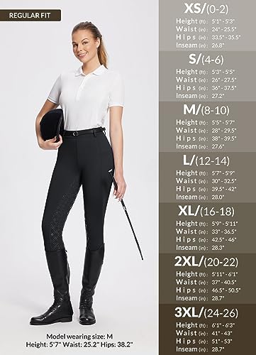 BALEAF Women's Full Seat Riding Breeches in Black