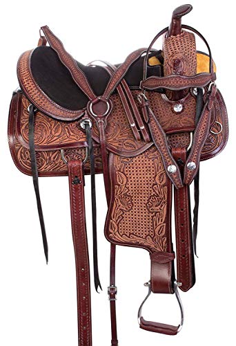 Premium Leather Western Barrel Racing Horse Saddle Tack