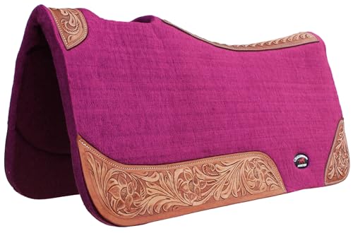 Western Contoured Wool Felt Therapeutic Saddle Pad - Teal