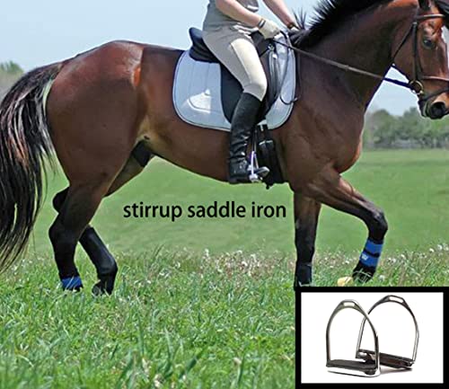 Stainless Steel Western Riding Stirrups with Black Tread