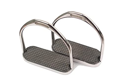 Stainless Steel Western Riding Stirrups with Black Tread