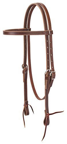 Brown Latigo Leather Browband Headstall for Horse Riding