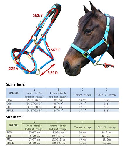 T TEKE Adjustable Padded Horse Halters, Heavy Duty