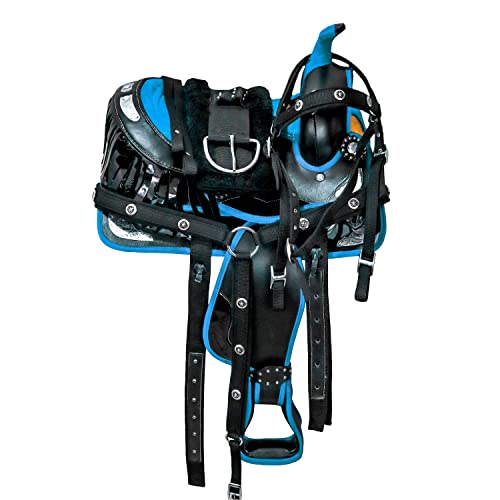 Western Synthetic Barrel Racing Saddle with Accessories, Size 10/18