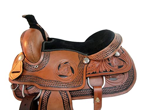 Floral Tooled Western Saddle Tack Set - 16