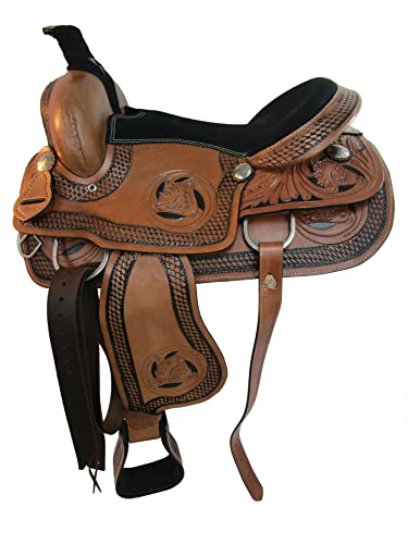 Floral Tooled Western Saddle Tack Set - 16
