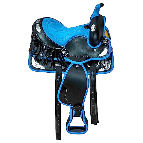 Western Synthetic Barrel Racing Saddle with Accessories, Size 10/18