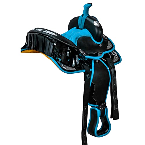 Western Synthetic Barrel Racing Saddle with Accessories, Size 10/18