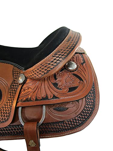 Floral Tooled Western Saddle Tack Set - 16