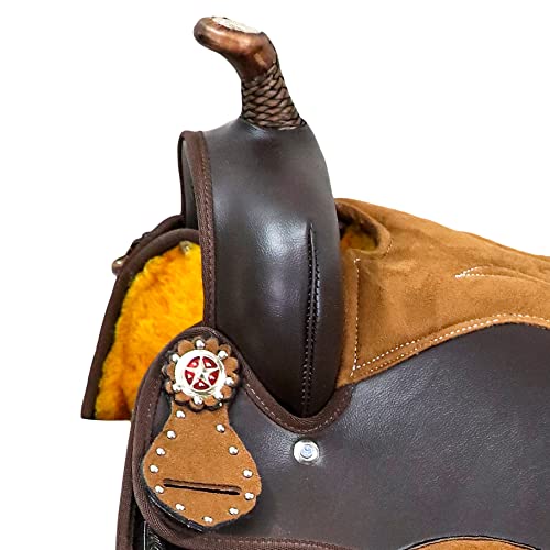 Handmade Western Synthetic Barrel Racing Horse Saddle (Brown)
