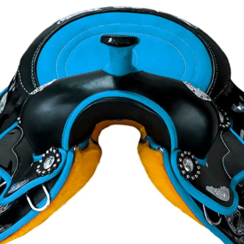 Western Synthetic Barrel Racing Saddle with Accessories, Size 10/18