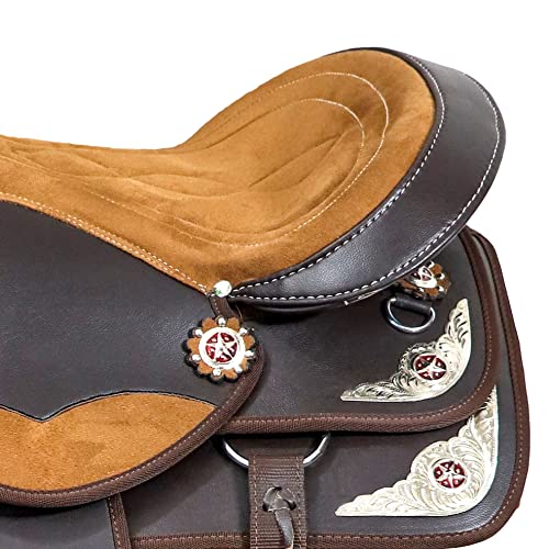 Handmade Western Synthetic Barrel Racing Horse Saddle (Brown)