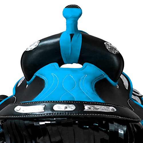 Western Synthetic Barrel Racing Saddle with Accessories, Size 10/18