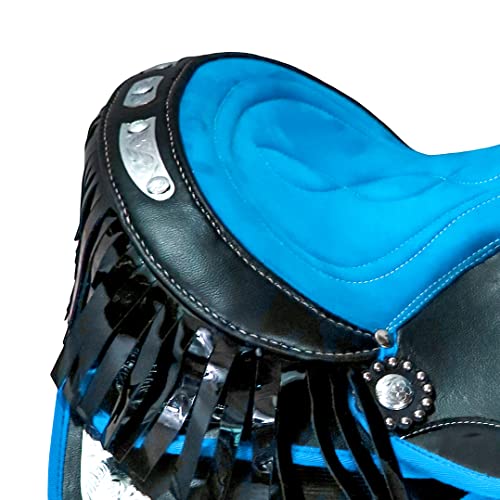 Western Synthetic Barrel Racing Saddle with Accessories, Size 10/18